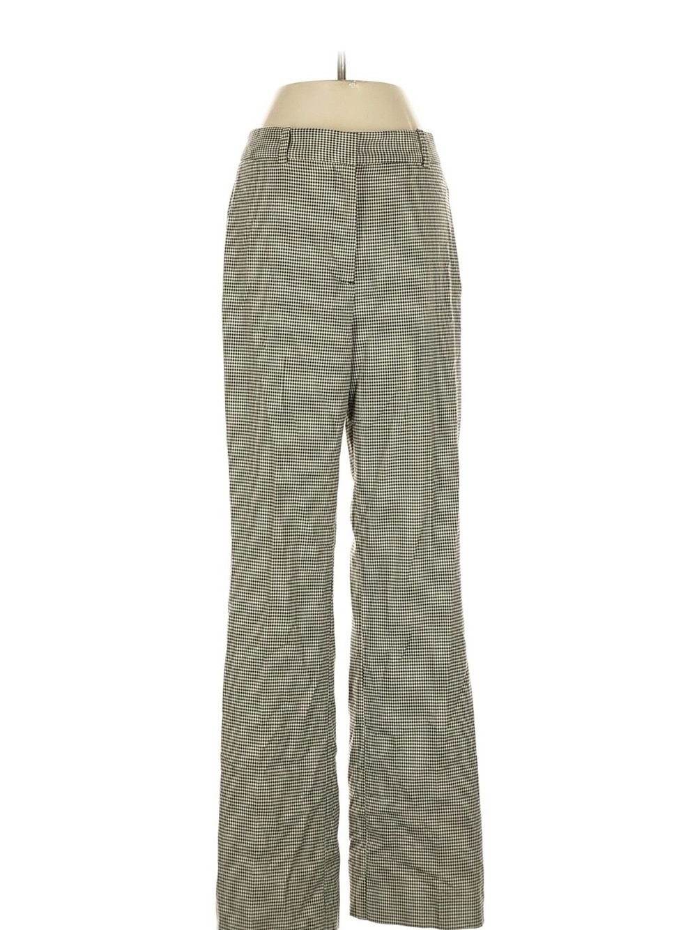 High-Rise Houndstooth Wide-Leg Pants - Black/Cream